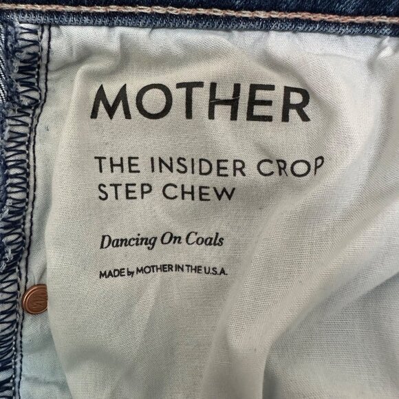 Mother Jeans The Insider Crop Step Chew Women's Size 28 Medium Wash Distressed - Picture 10 of 13